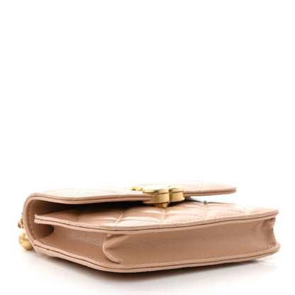 Chanel Calfskin Quilted Perfect Fit Coin Purse With Chain Beige 4 of 12