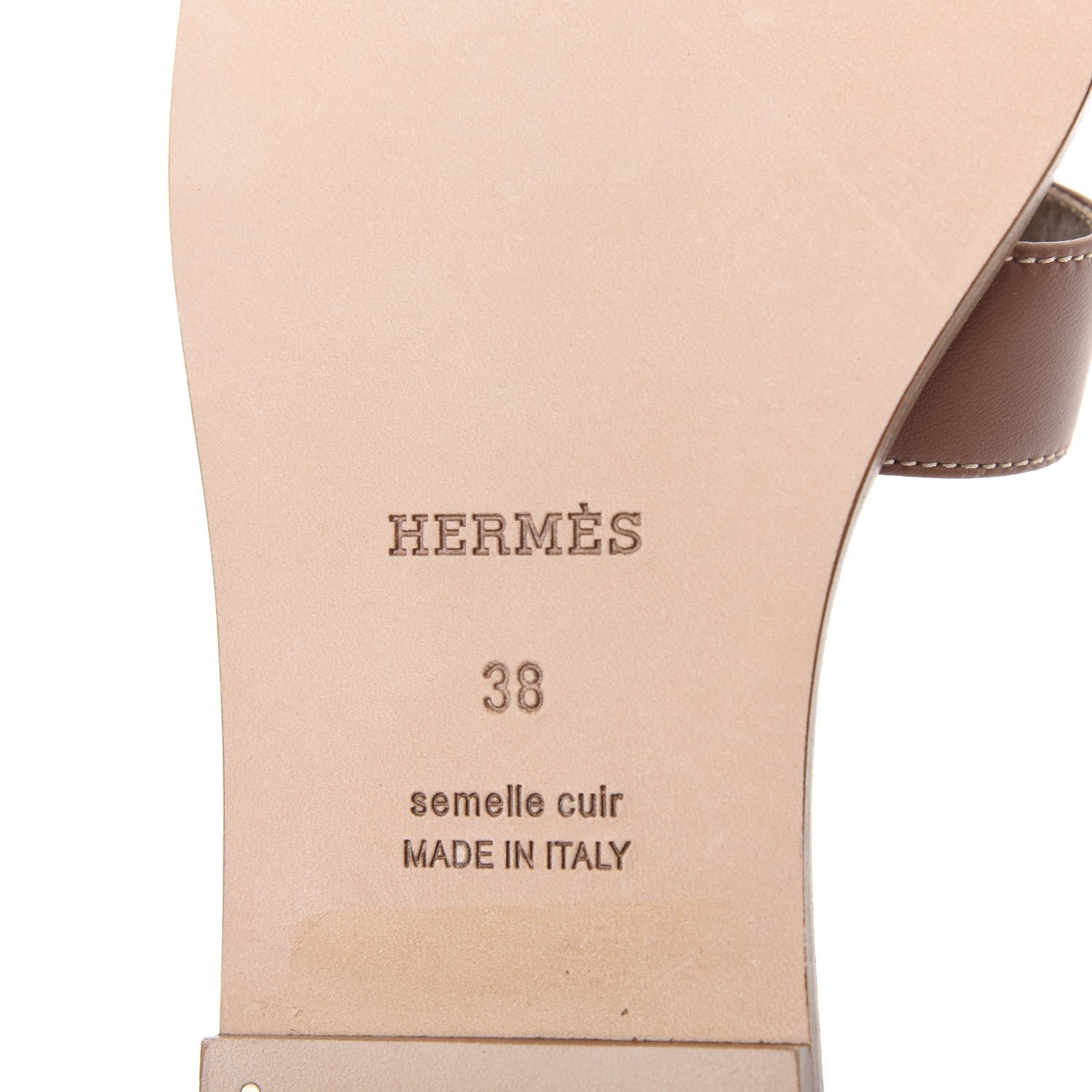Hermes Box Calfskin Oran Sandals 38 Gold 7 of 10
