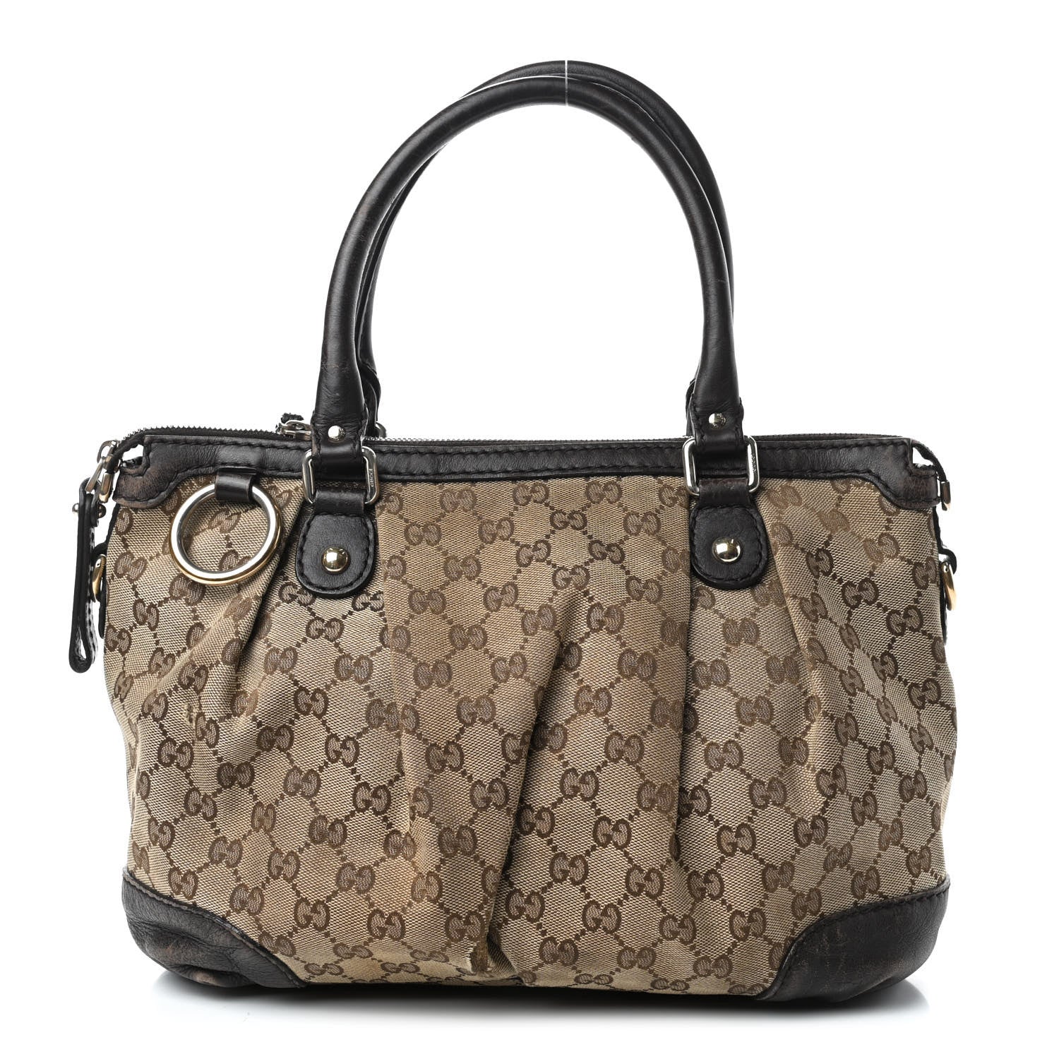 Gucci Monogram Medium Sukey Top Handle Dark Brown 1 of 13