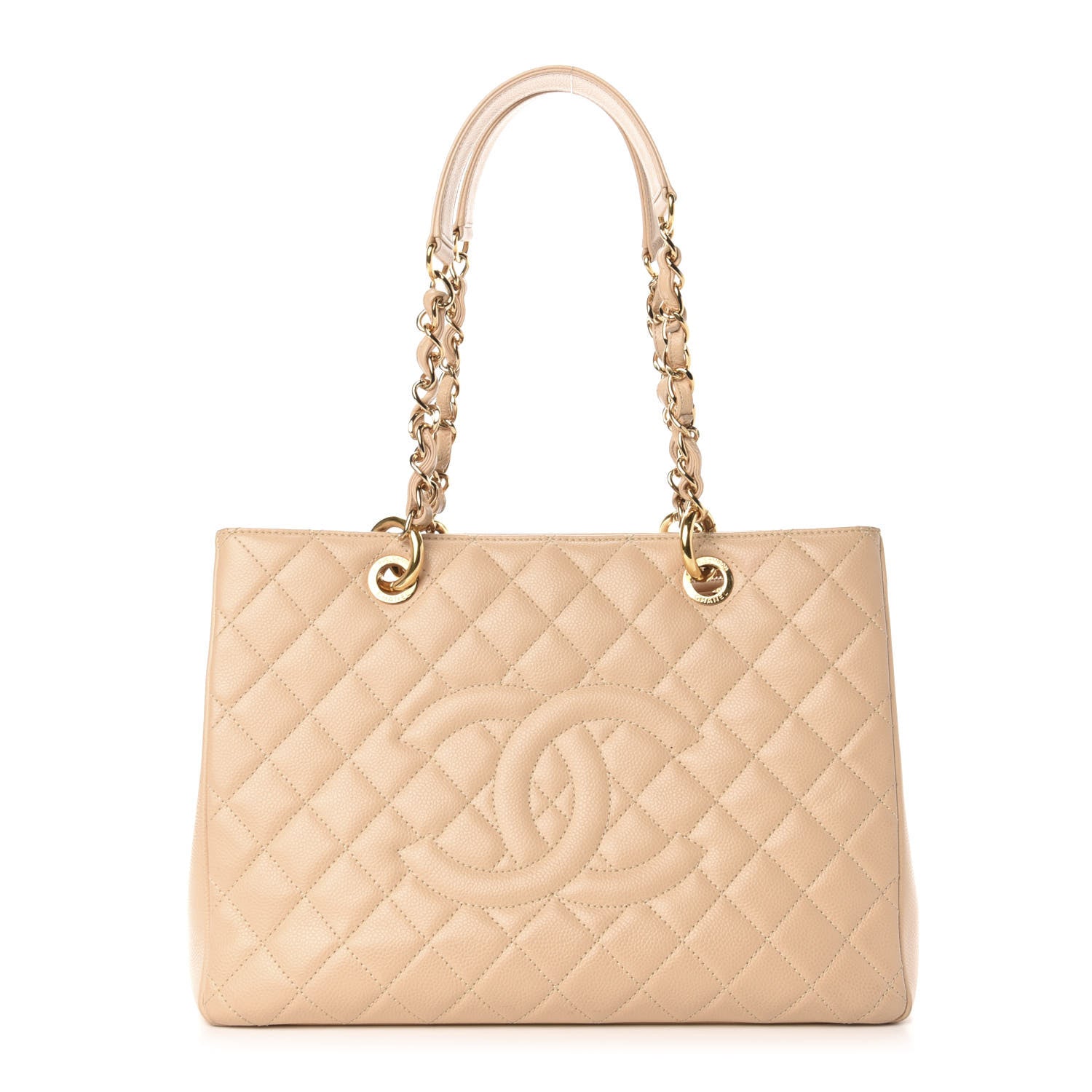 Chanel Caviar Quilted Grand Shopping Tote GST Beige 1 of 15