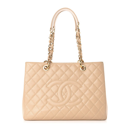 Chanel Caviar Quilted Grand Shopping Tote GST Beige 1 of 15