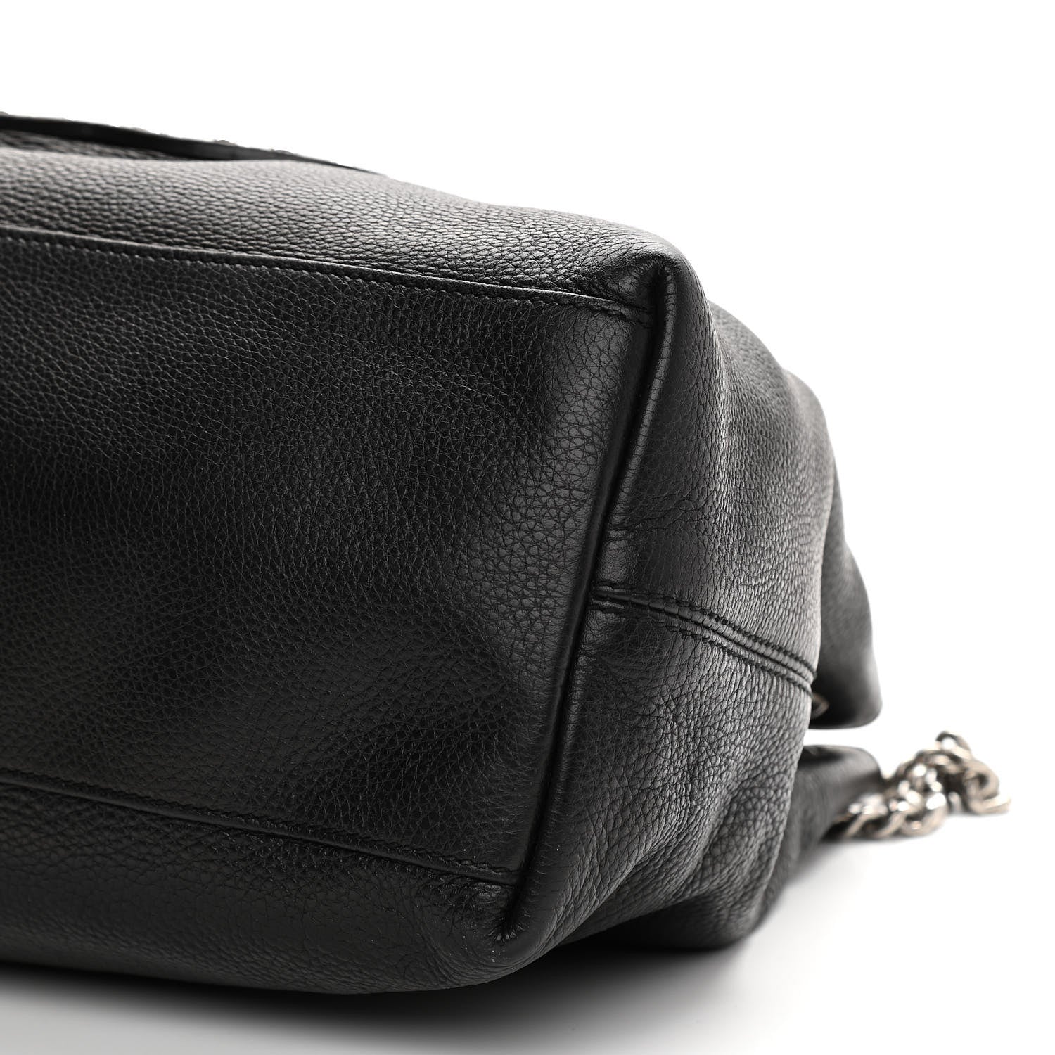 Gucci Pebbled Calfskin Studded Medium Soho Chain Shoulder Bag Black 12 of 12