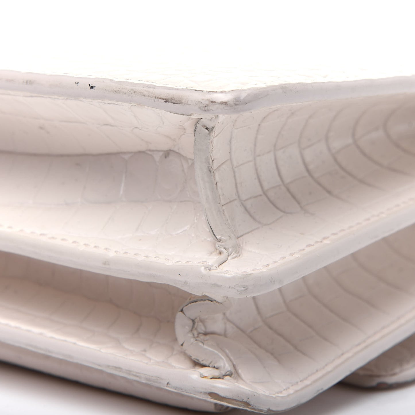 Calfskin Crocodile Embossed Medium Monogram Sunset Blanc Vintage