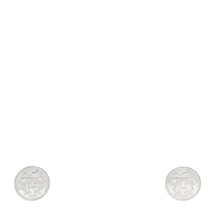 Hermes Sterling Silver TPM Ex-Libris Earrings 1 of 5