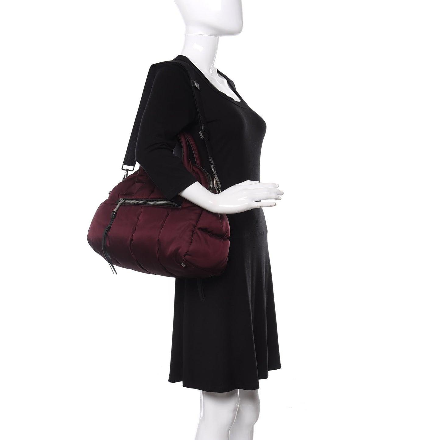 Tessuto Nylon Bomber Dome Satchel Bordeaux