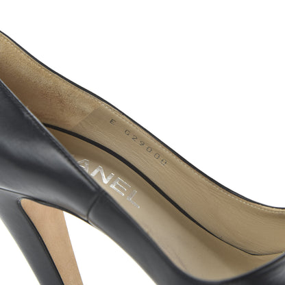 Chanel Calfskin CC Cap Toe Platform Chain Pumps 37 Black 8 of 8