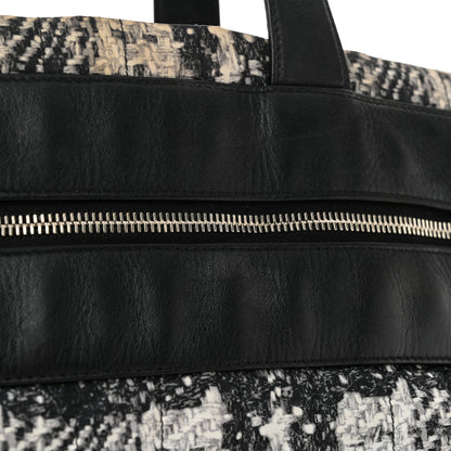 Chanel Lambskin Nylon Tweed Printed Tote Black White 17 of 21