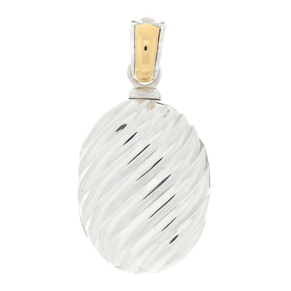 David Yurman Sterling Silver 18K Yellow Gold Oval Cable Locket Pendant 1 of 5