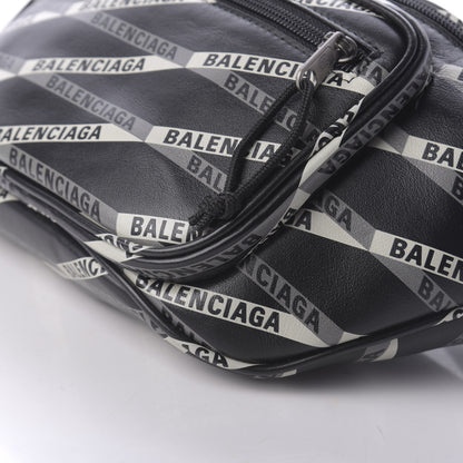 Balenciaga Smooth Calfskin Losange Monogram Explorer Belt Bag Black Grey 7 of 10