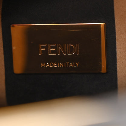 Fendi Vitello Seta Nabuk Pequin Mini Peekaboo Iconic Satchel Ebano Tobacco Moro 7 of 14