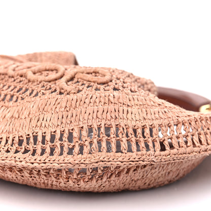 Chloe Raffia Calfskin Summer Banana Hobo Summery Beige 9 of 10