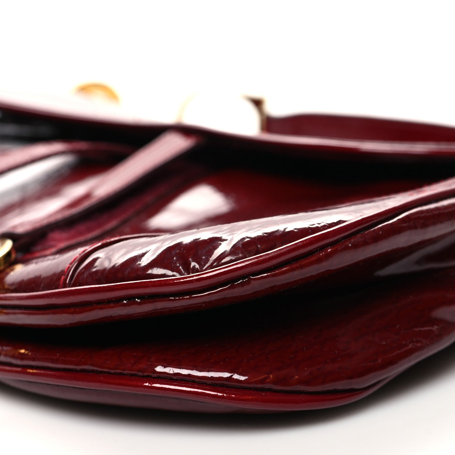 Patent Diorissimo Double Saddle Bag Dark Red