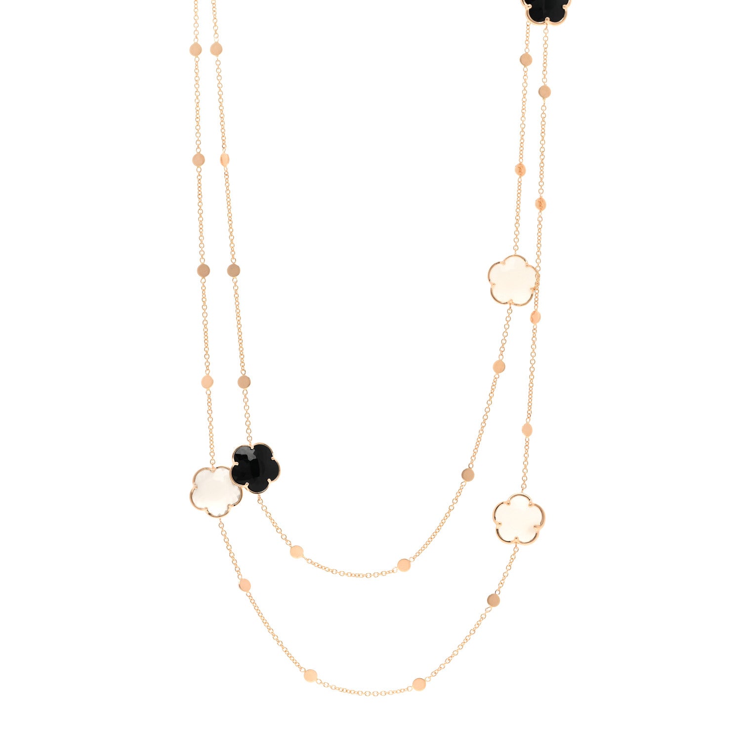 Pasquale Bruni 18K Rose Gold Diamond Moonstone Black Onyx Boquet Lumaire Station Necklace 1 of 5