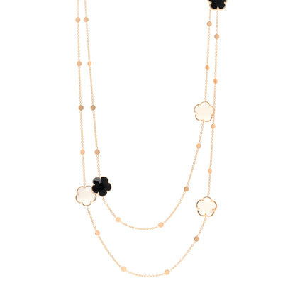 Pasquale Bruni 18K Rose Gold Diamond Moonstone Black Onyx Boquet Lumaire Station Necklace 1 of 5