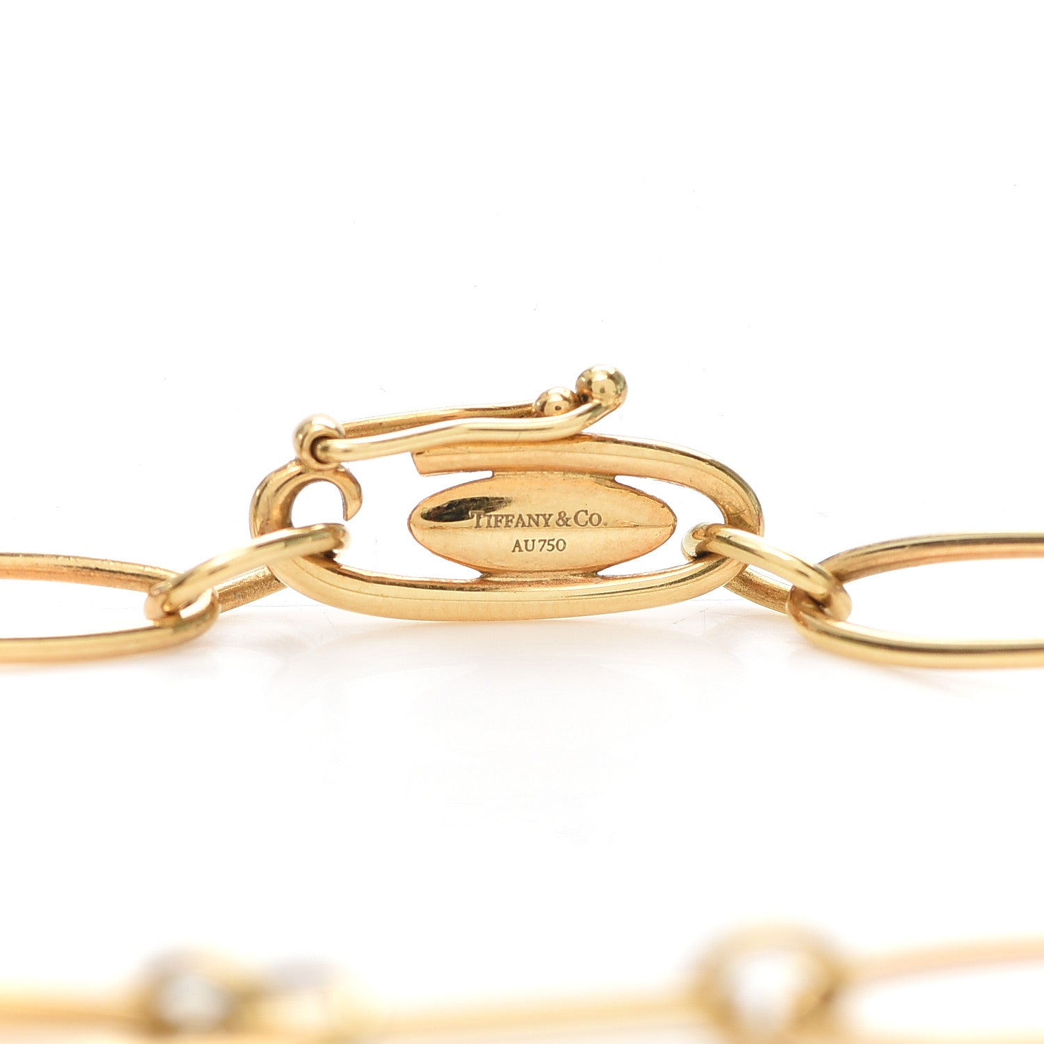 Tiffany 18K Yellow Gold Elsa Peretti Five Stone Charm Bracelet 4 of 5