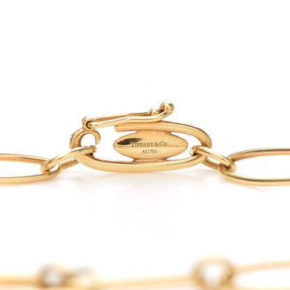 Tiffany 18K Yellow Gold Elsa Peretti Five Stone Charm Bracelet 4 of 5