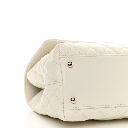 Chanel Caviar Quilted Small Coco Handle Flap White 9 of 11