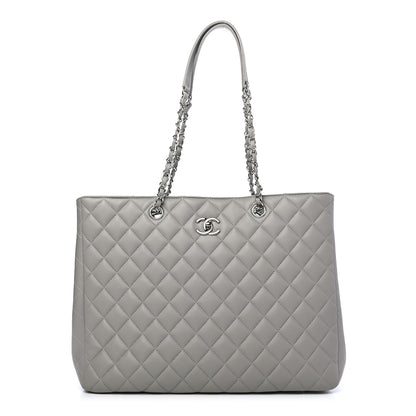 Chanel Calfskin Quilted Large Classic Shopping Tote Grey 1 of 8