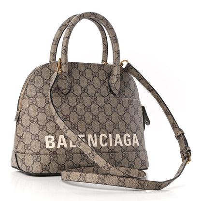 Balenciaga X GUCCI GG Supreme Monogram Small Ville Top Handle Beige Ebony 3 of 8