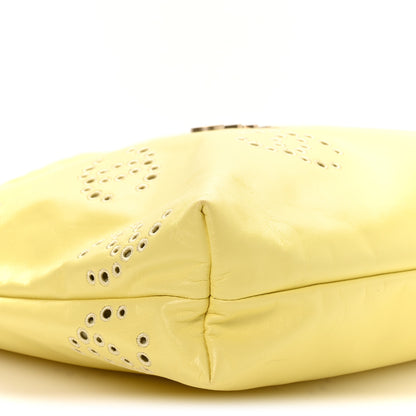 Chanel Shiny Calfskin Eyelet CC Small Chanel 22 Light Yellow 10 of 11