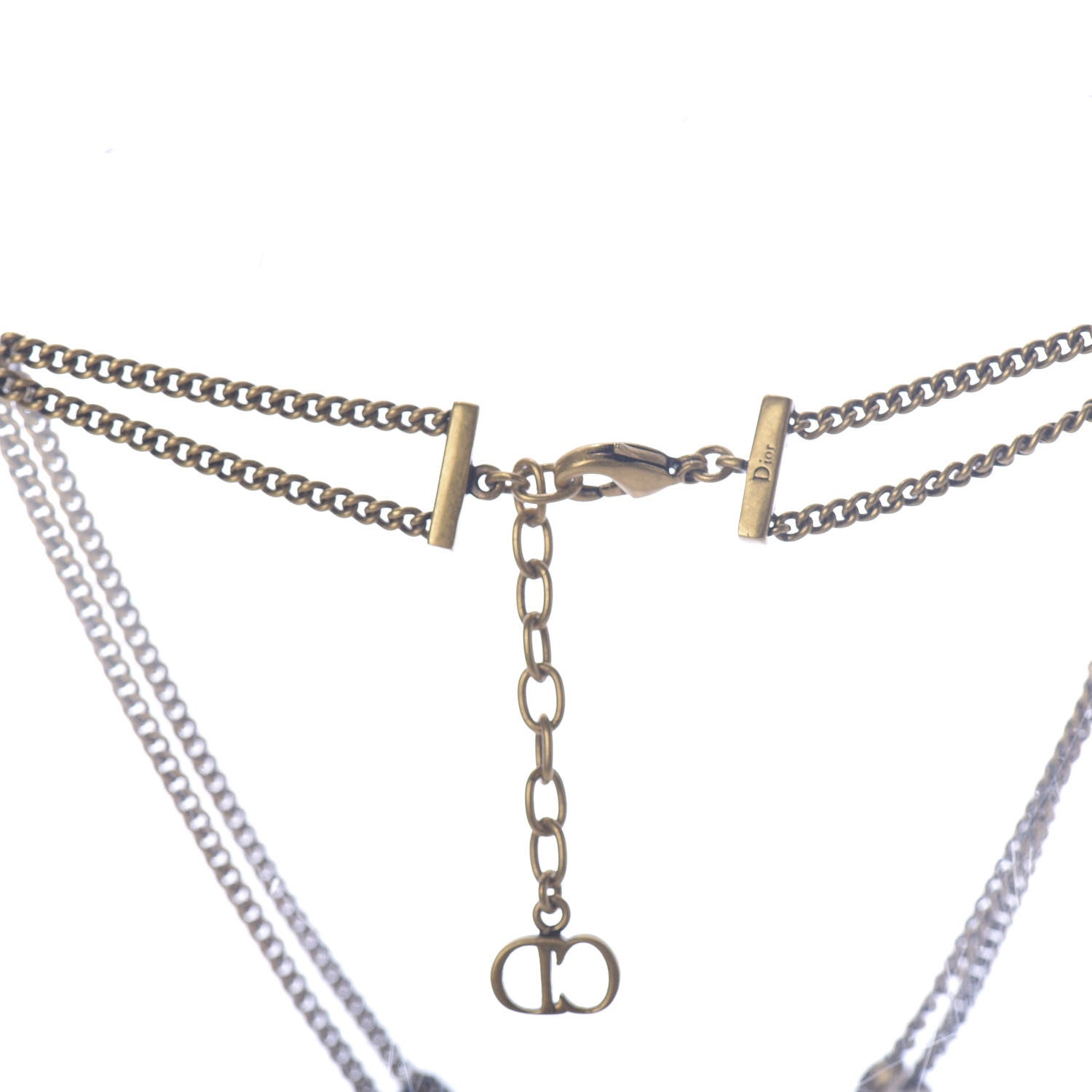 Christian Dior Metal J'Adior Choker Necklace Aged Gold 3 of 4