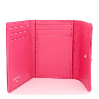 Chanel Caviar Quilted Chanel 19 Flap Card Holder Wallet Dark Pink 5 of 8