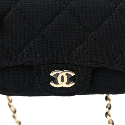 Chanel Jersey Quilted Flap Chain Waist Bag Black 8 of 11
