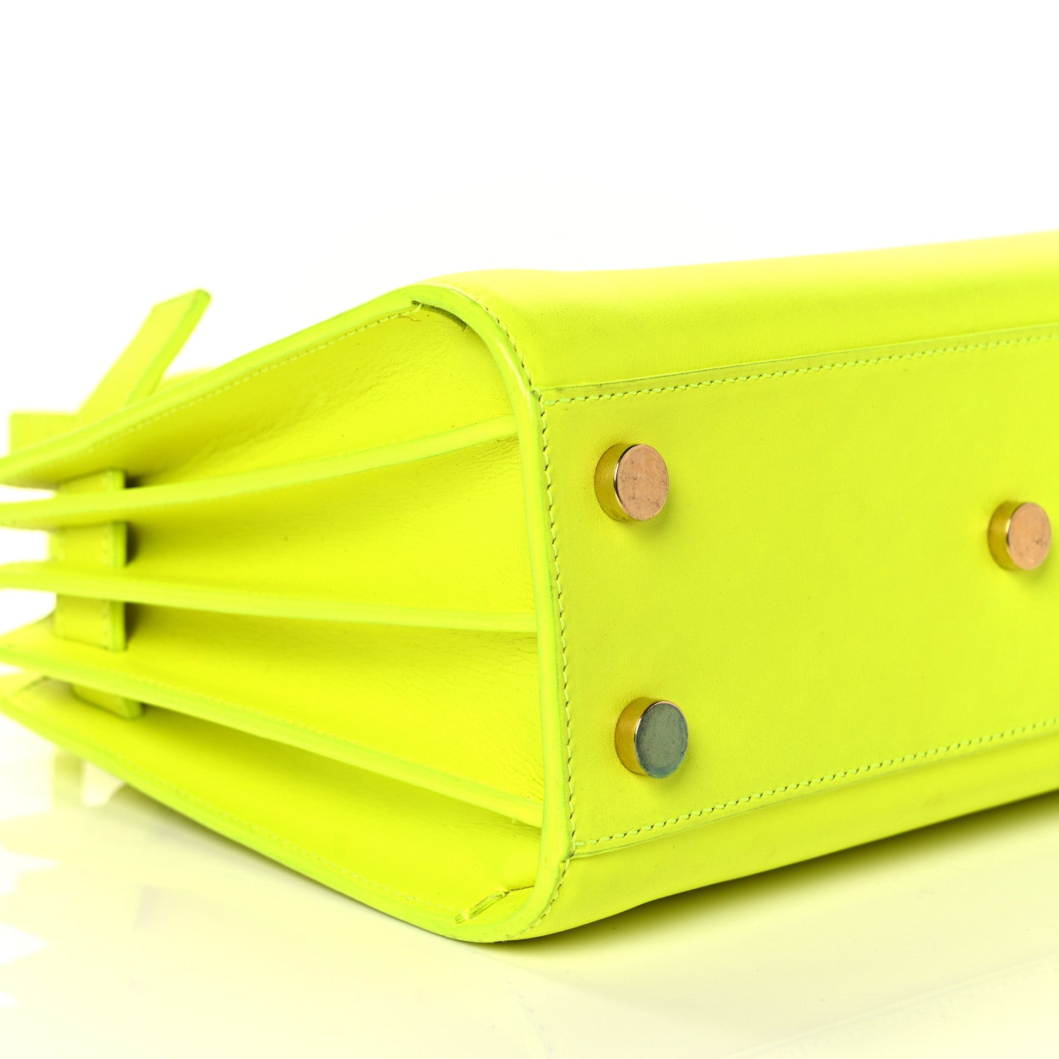 Saint Laurent Calfskin Nano Sac De Jour Neon Yellow 7 of 8