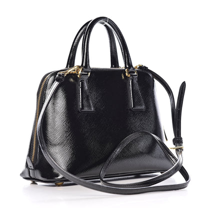 Prada Saffiano Vernice Small Promenade Tote Black 3 of 12