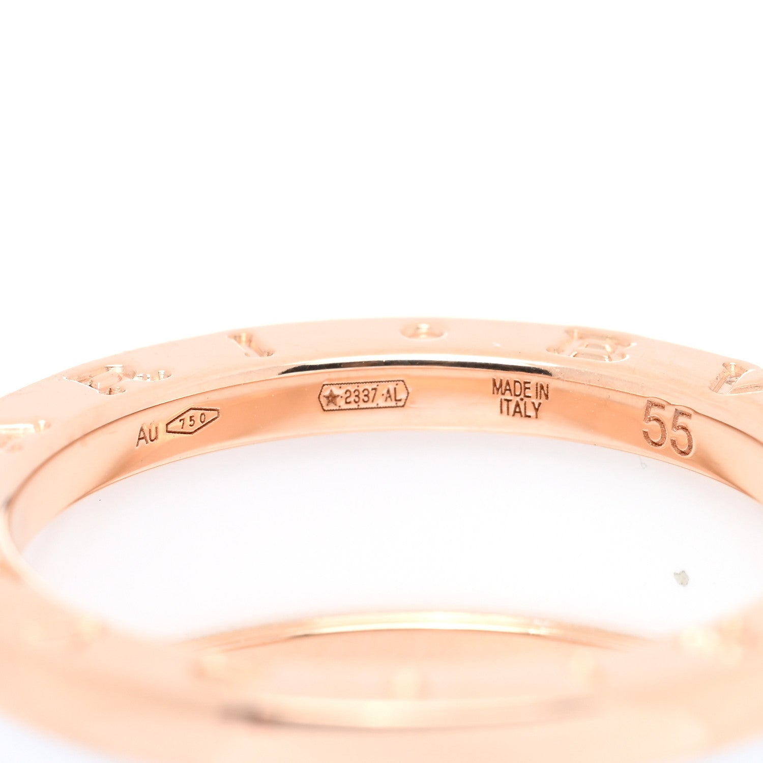 Bulgari 18K Rose Gold White Ceramic B.Zero1 Two-Band Ring 55 7.25 3 of 4