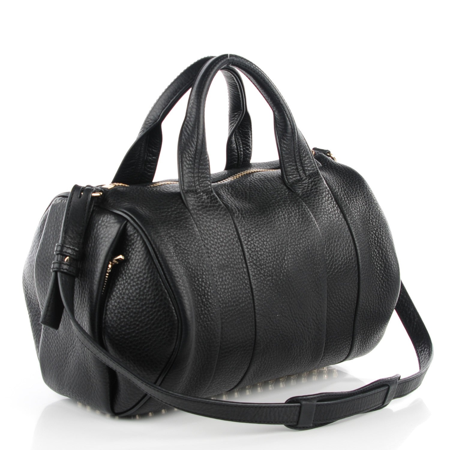 Alexander Wang Pebbled Lambskin Rocco Duffel Black Pale Gold Hardware 3 of 8