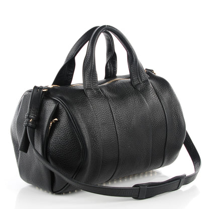 Alexander Wang Pebbled Lambskin Rocco Duffel Black Pale Gold Hardware 3 of 8