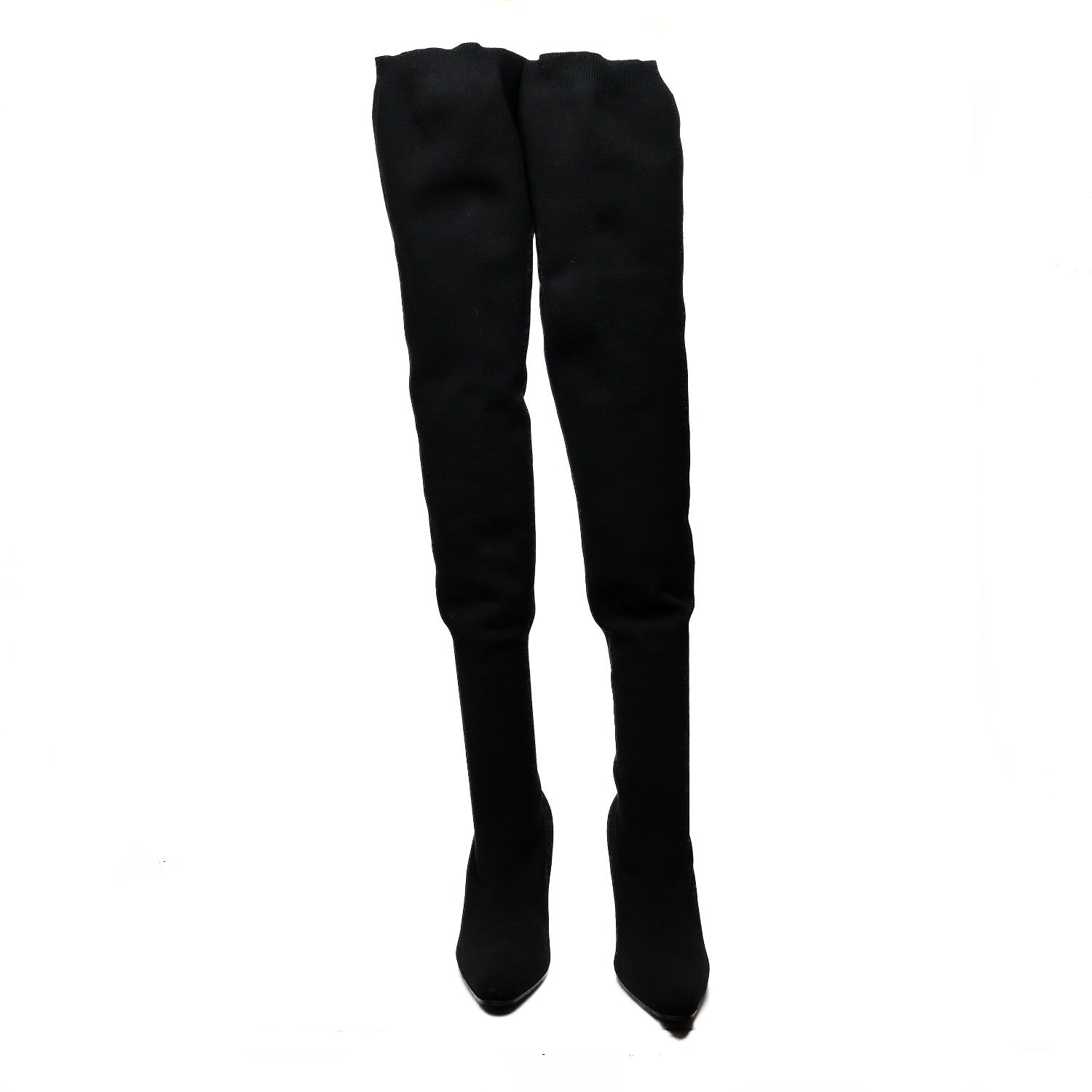 Balenciaga Spandex Round Toe Knife Thigh High Boots 40 Black 2 of 6