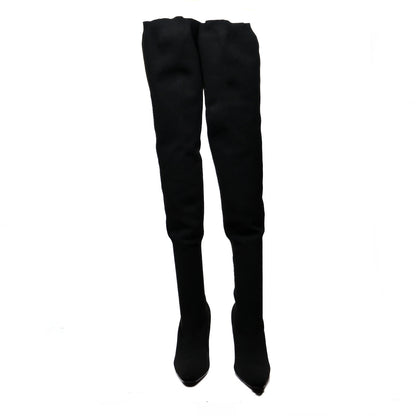 Balenciaga Spandex Round Toe Knife Thigh High Boots 40 Black 2 of 6