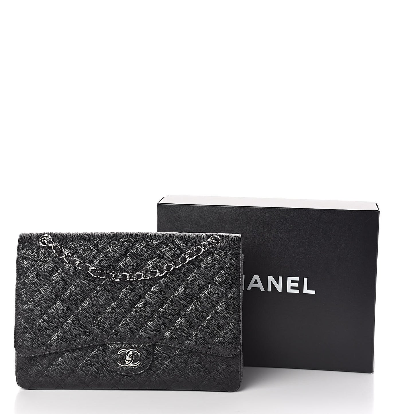 Caviar Quilted Maxi Single Flap Black