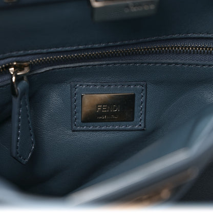 Fendi Nappa Bi-Color Mini Waves Peekaboo Iconic Satchel Ceruleo Banana 6 of 8