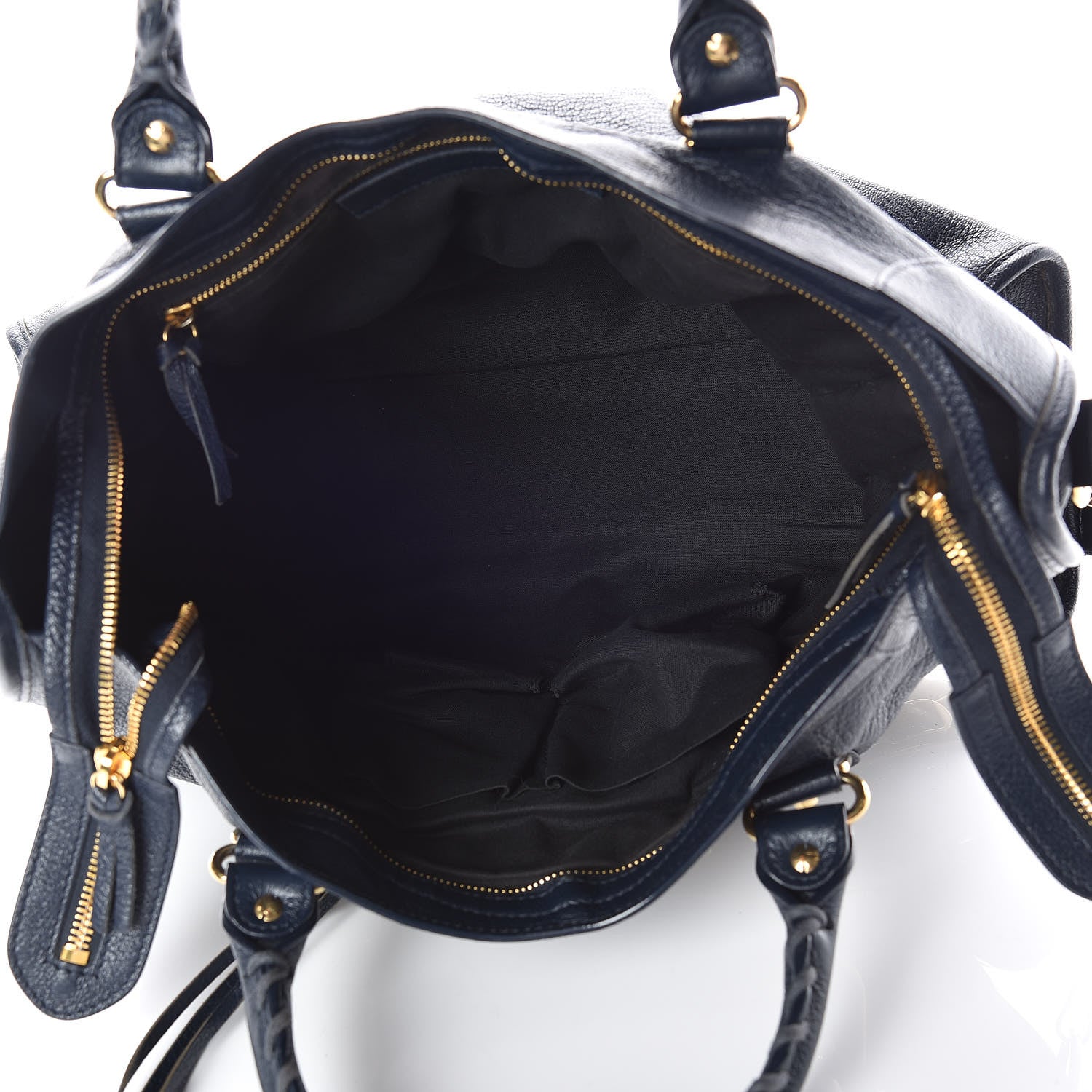 Balenciaga Chevre Gold Metallic Edge Hardware City Bleu Nuit Dark Sea 6 of 10