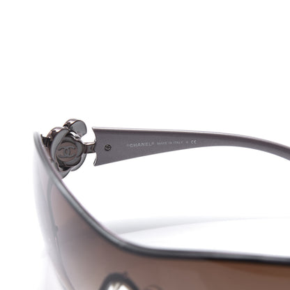 Chanel Swarovski Crystal Camellia CC Sunglasses 4164-B Bronze 6 of 7