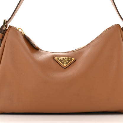 Prada Soft Calfskin Medium Aimee Shoulder Bag Caramel 7 of 11
