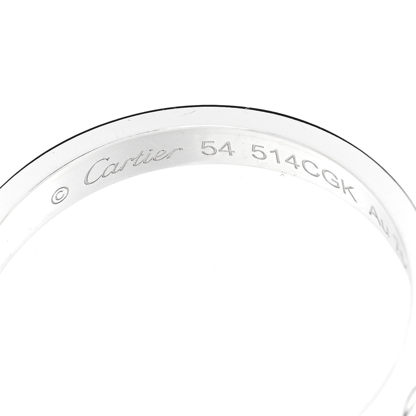 18K White Gold Diamond 2.6mm LOVE Paved Band Ring 54 6.75