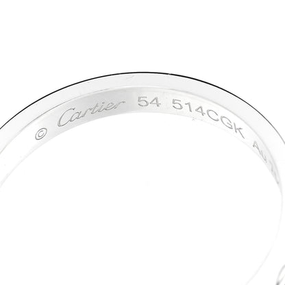 Cartier 18K White Gold Diamond 2.6mm LOVE Paved Band Ring 54 6.75 5 of 5