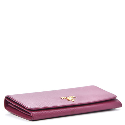 Prada Saffiano Metal Continental Flap Wallet Ametista 4 of 10