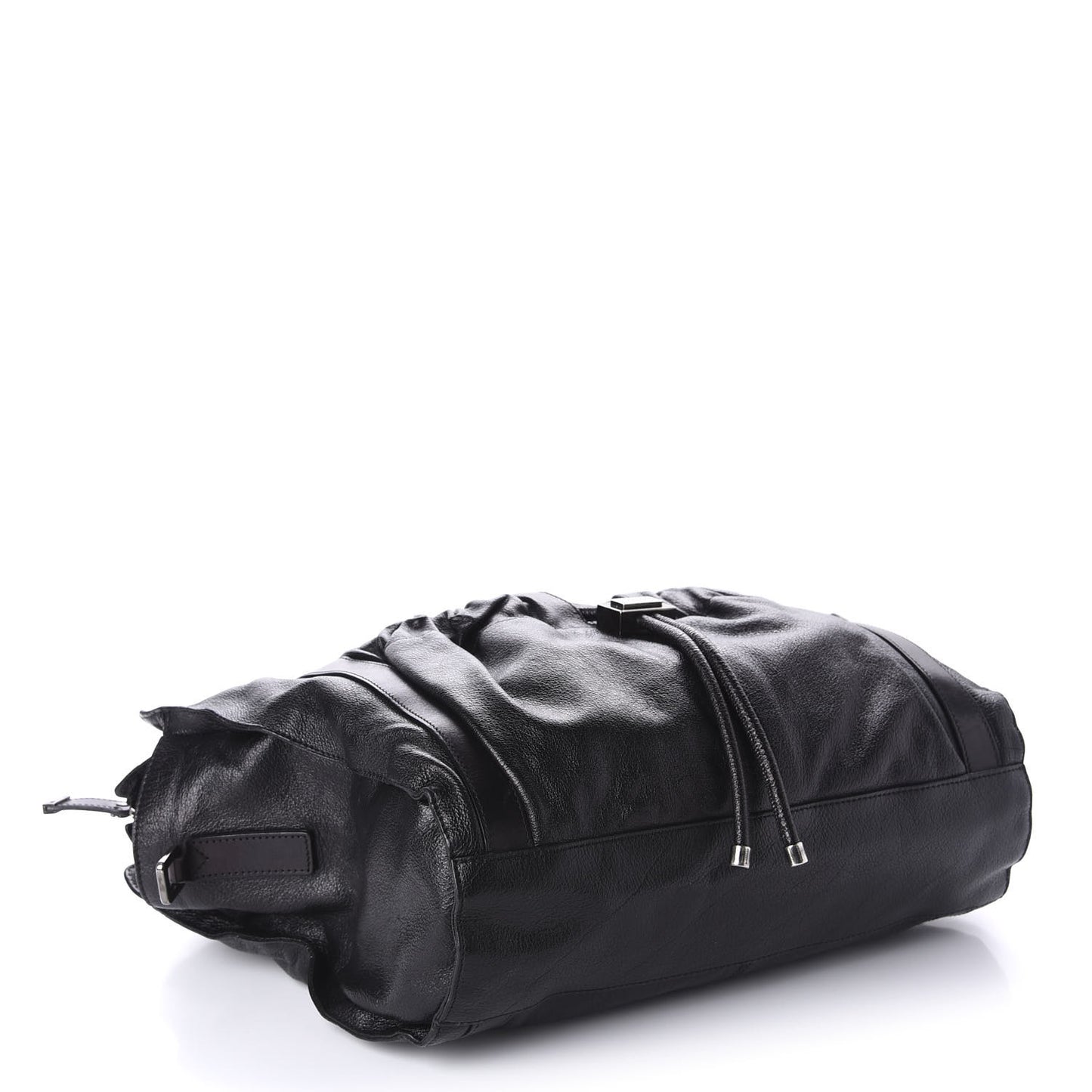 Calfskin Drawstring Tote Black