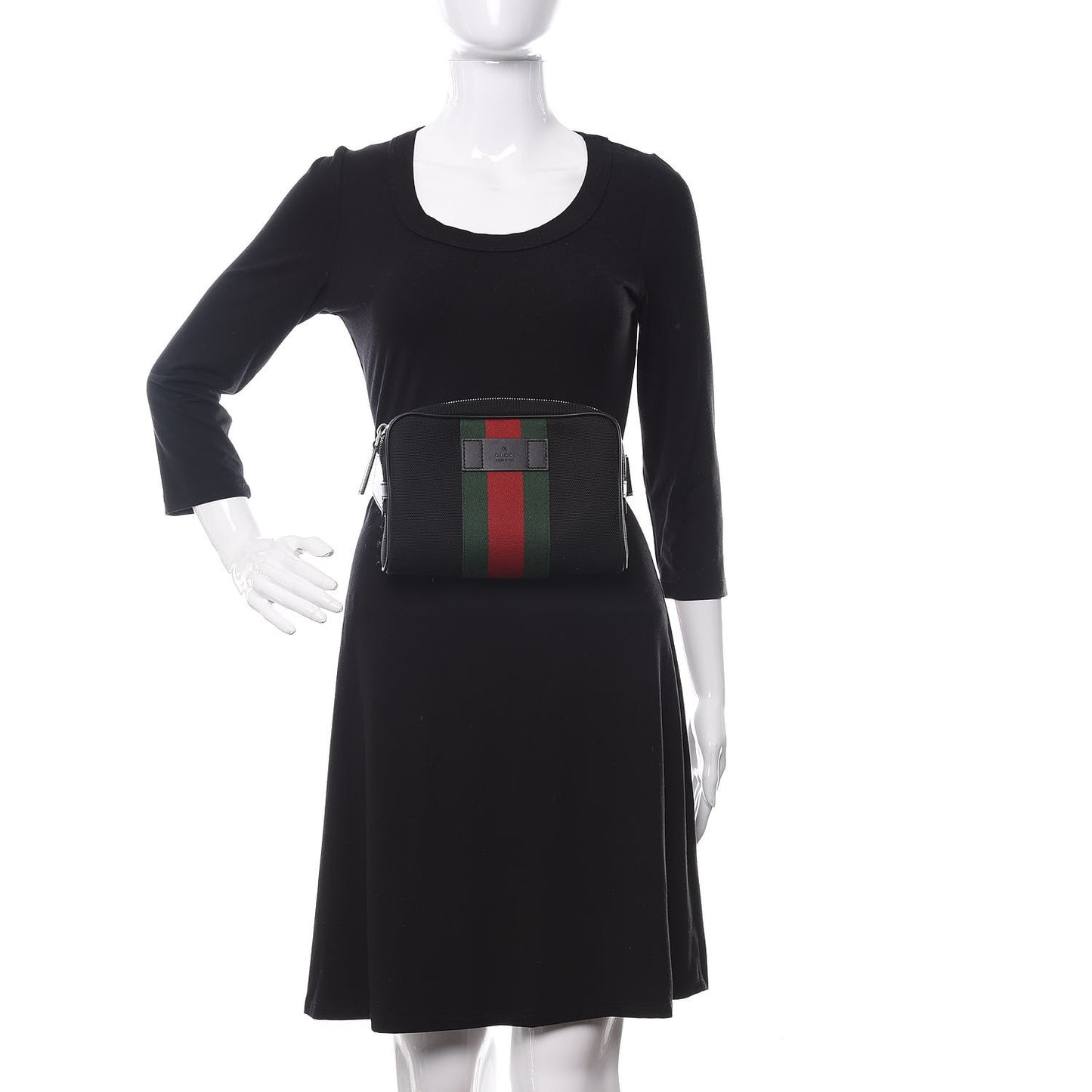 Canvas Web Slim Belt Bag Black