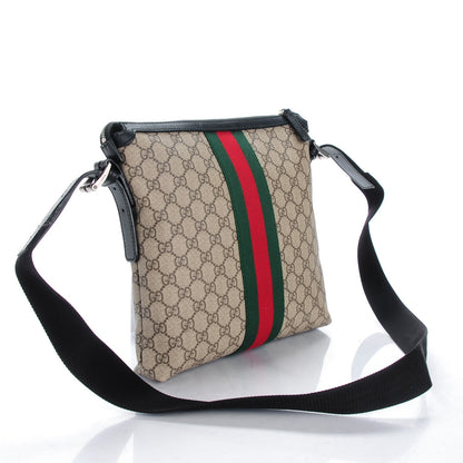 Gucci GG Supreme Monogram Web Messenger Bag Black 3 of 7