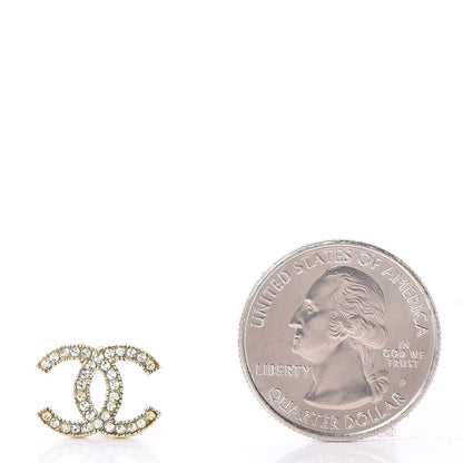 Chanel Crystal CC Earrings Gold 4 of 5