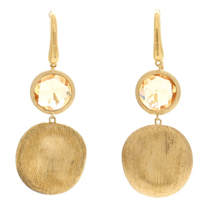 Marco Bicego 18K Yellow Gold Citrine Jaipur Double Drop Earrings 1 of 4