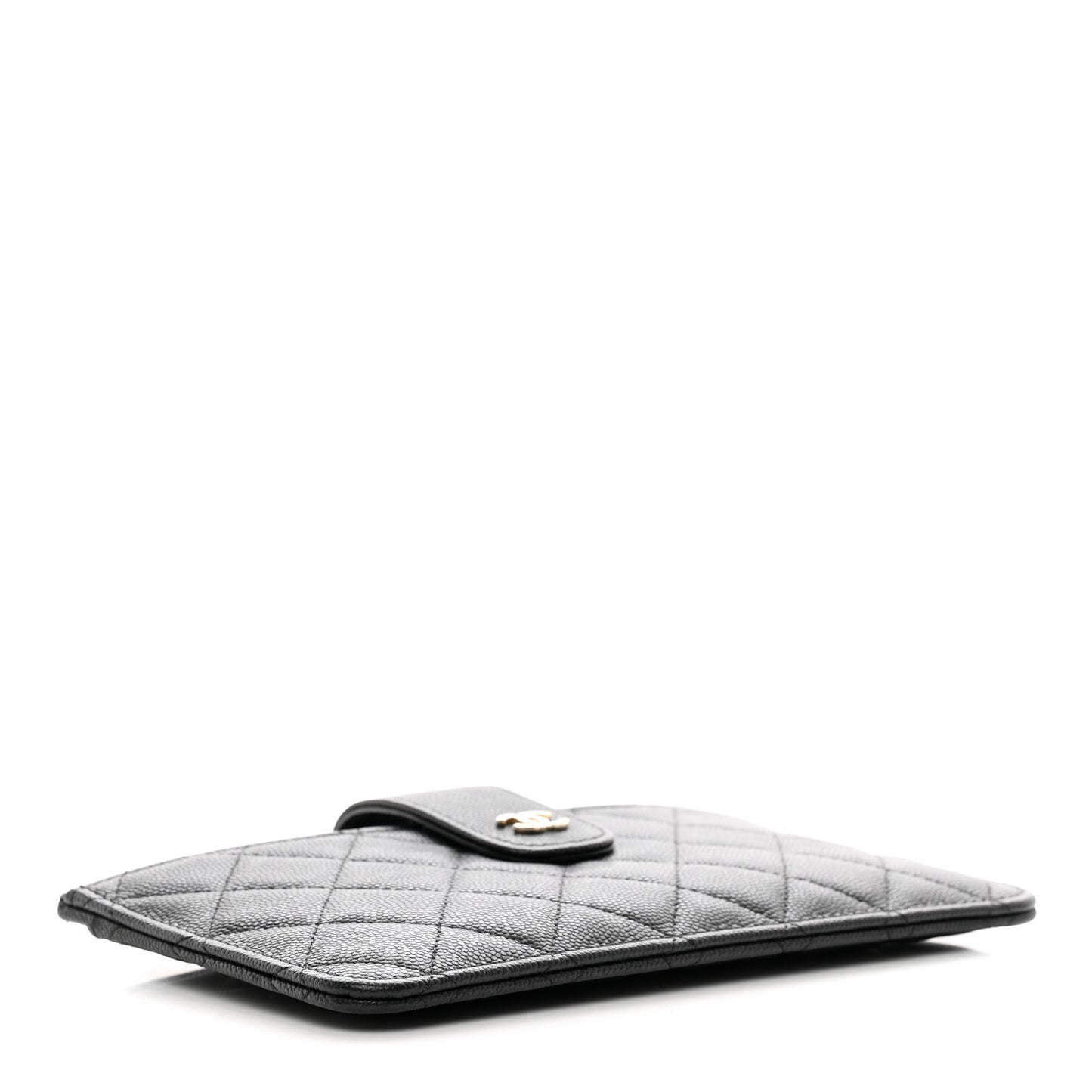 Caviar Quilted Classic Strap Pouch Black