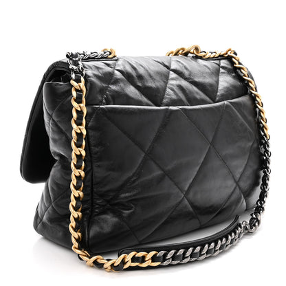 Chanel Goatskin Quilted Maxi Chanel 19 Flap Black 3 of 10