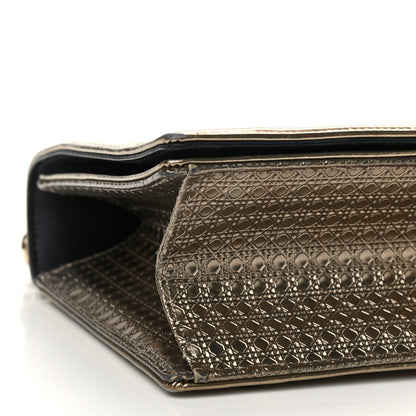 Christian Dior Metallic Patent Micro-Cannage Medium Diorama Flap Bag Gold 9 of 11